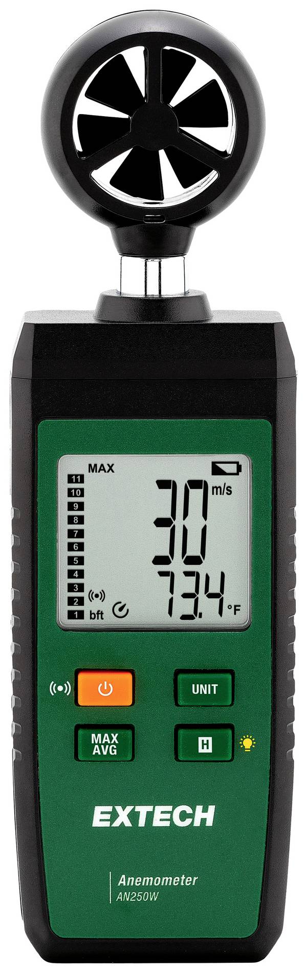 Extech AN250W Anemometer kalibriert (DAkkS-akkreditiertes Labor) 1.5 bis 30 m/s