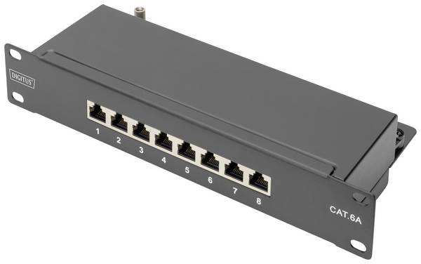 Digitus DN-91608S-EA 8 Port Patch-Panel 254 mm (10") CAT 6a 1 HE Mehrfarbig Bestückt