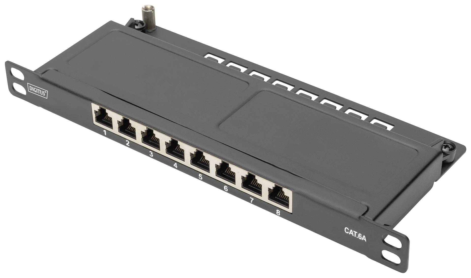 Rutenbeck Aufputz-Patchpanel Cat.6A Iso, 8x RJ45, Geschirmt, 500 MHz, Für 10G-Netzwerke