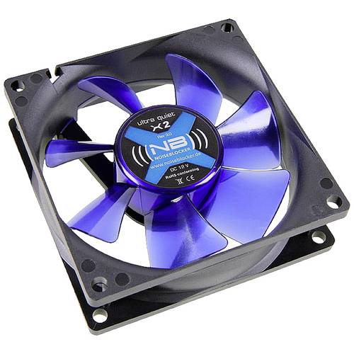 Thumbnail - NoiseBlocker BlackSilent Fan X2 PC-Gehäuse-Lüfter Schwarz (B x H x T) 80 x 80 x 25 mm