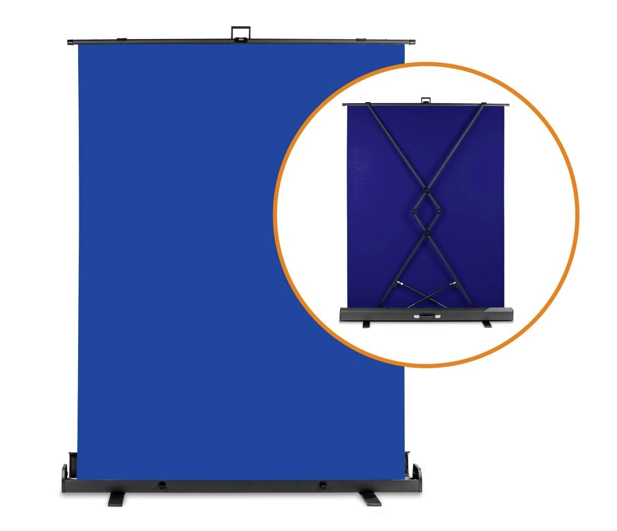 WALSER walimex pro Roll-up Panel Hintergrund 155x200cm blau (23164)