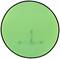 Ein großer grüner Kreis mit einem schwach erkennbaren Kreuz in der Mitte.