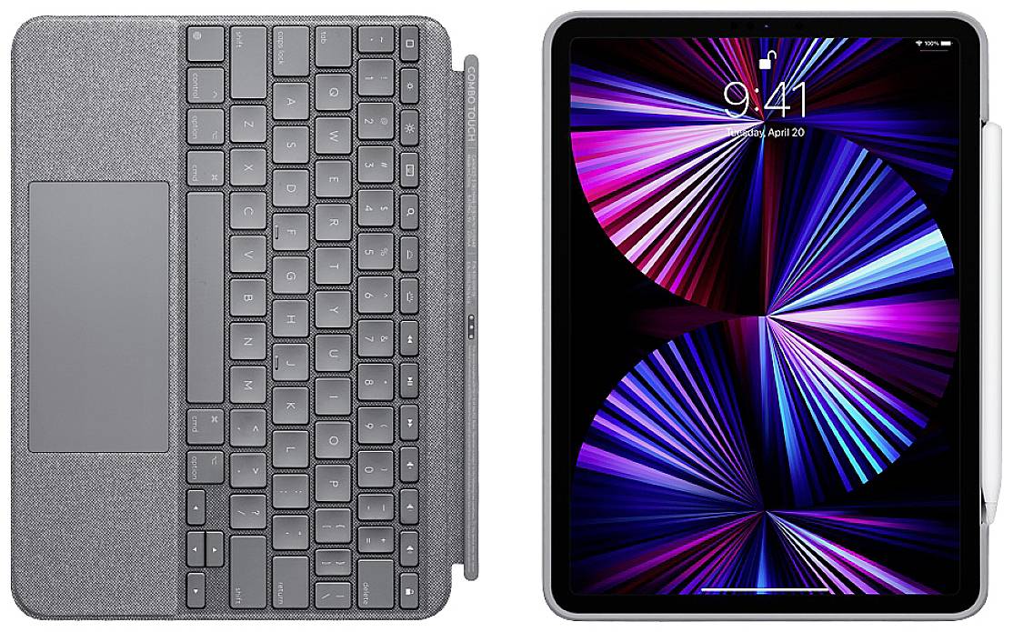 Logitech Combo Touch - Tastatur und Foliohülle - mit Trackpad - hintergrundbeleuchtet - Apple Smart-1