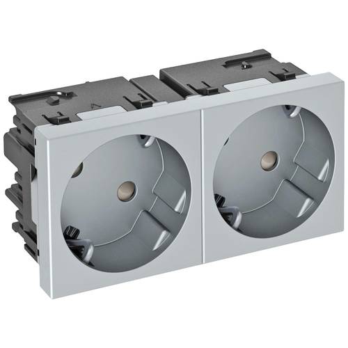 OBO Bettermann 6120493 Geräteeinsatz 2fach Steckdose (B x H x T) 90 x 45 x 40 mm 1 St. Aluminium