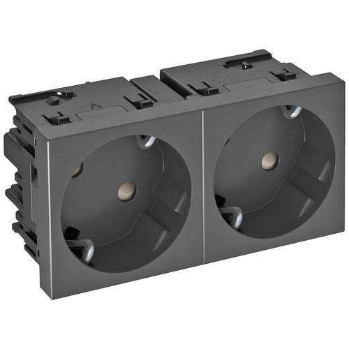 OBO Bettermann 6120491 Geräteeinsatz 2fach Steckdose (B x H x T) 90 x 45 x 40 mm 1 St. Grau