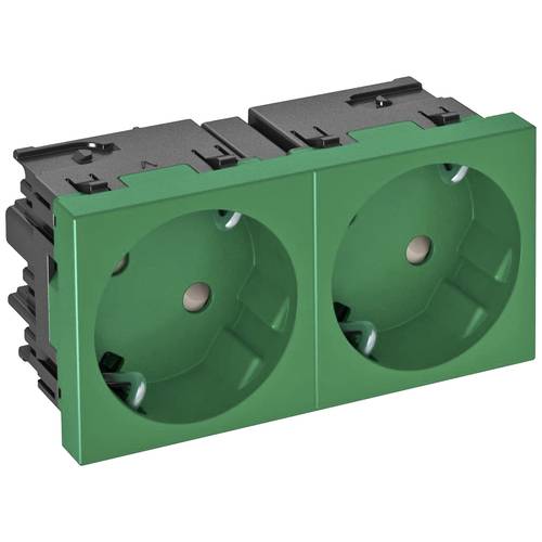 OBO Bettermann 6120487 Geräteeinsatz 2fach Steckdose (B x H x T) 90 x 45 x 40 mm 1 St. Grün