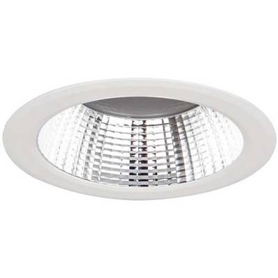 Rundes, eingebautes Deckenlicht mit reflektierendem, gerastertem Innenraum. Ideal für moderne Beleuchtungslösungen.