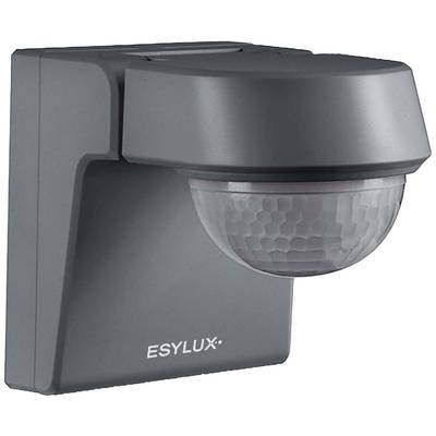 Bewegungsmelder in grauem Gehäuse zur Wandmontage, markiert mit dem Logo 'ESYLUX', hauptsächlich zur Erfassung von Bewegungen in der Nähe.
