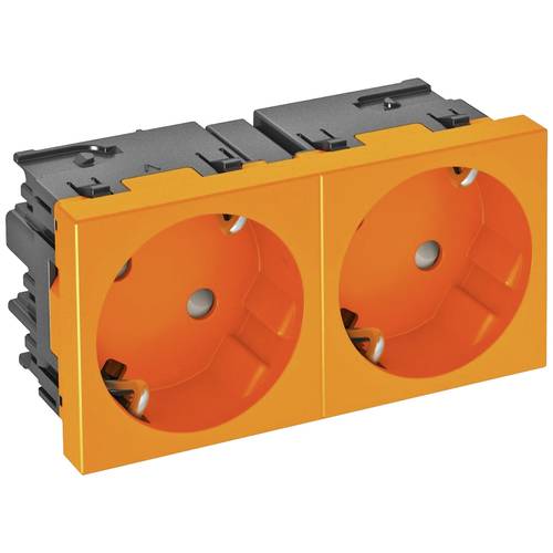 OBO Bettermann 6120485 Geräteeinsatz 2fach Steckdose (B x H x T) 90 x 45 x 40 mm 1 St. Orange