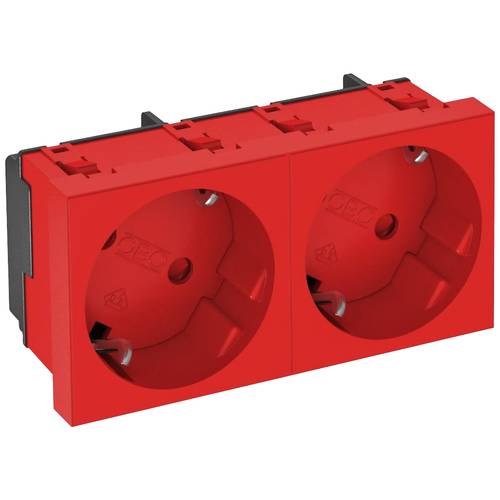 OBO Bettermann 6120109 Geräteeinsatz 2fach Steckdose (B x H x T) 90 x 45 x 42 mm 1 St. Rot