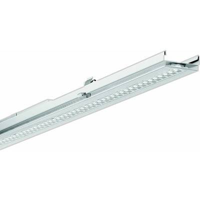 Leuchte mit schmalem, langem Design und mehreren eingebauten LED-Lampen, geeignet für den Deckeneinbau in Büros oder Geschäften.