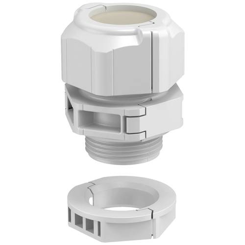 OBO Bettermann 2024910 Kabelverschraubung schlagfest, mit Gegenmutter, mit Dichtung, teilbar M25 Kunststoff Grau 1 St.