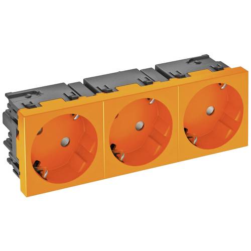 OBO Bettermann 6120505 Geräteeinsatz 3fach Steckdose (B x H x T) 135 x 45 x 40 mm 1 St. Orange