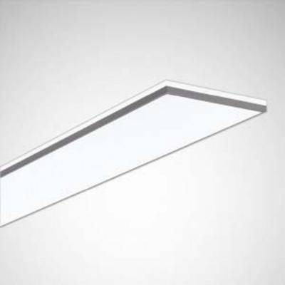Eine moderne, rechteckige, flache Deckenleuchte mit schlichtem Design vor einem neutralen Hintergrund.