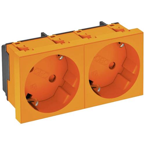 Thumbnail - OBO Bettermann 6120105 Geräteeinsatz 2fach Steckdose (B x H x T) 90 x 45 x 42 mm 1 St. Orange