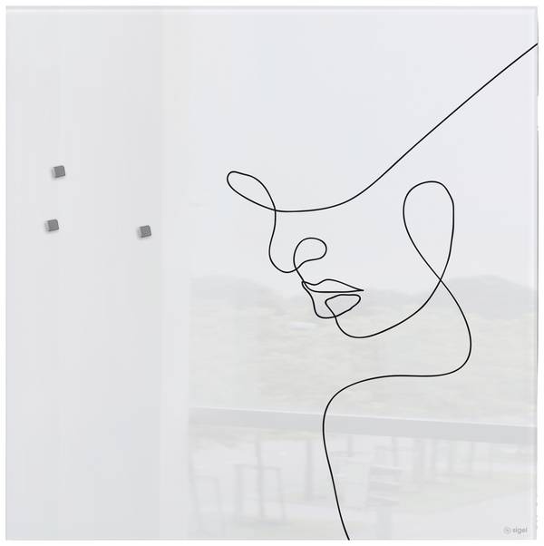 Sigel Glas-Magnetboard Design Line Art (B x H) 480 mm x 480 mm Schwarz GL295