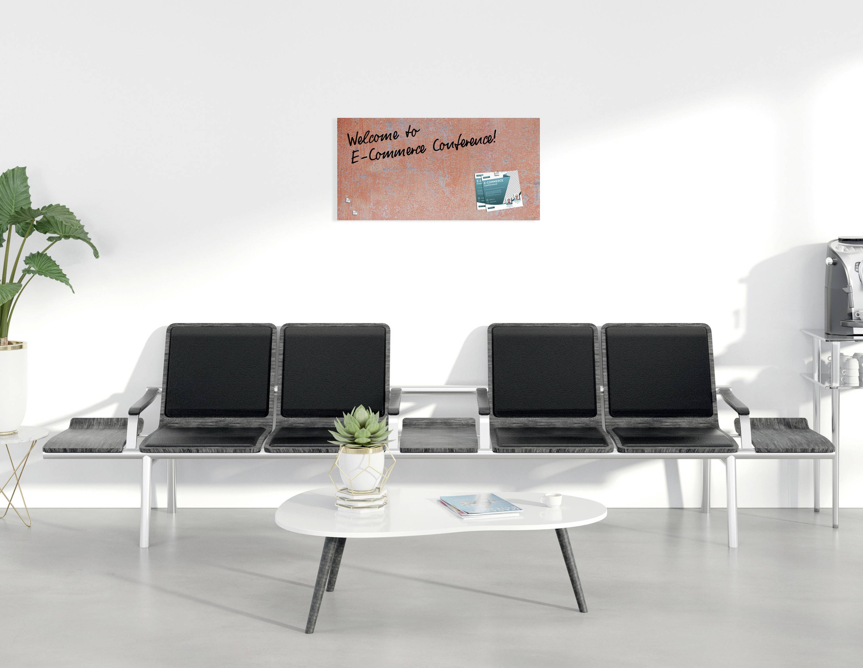 Sigel Glas-Magnetboard Design Red Wall matt (B x H) 910 mm x 460 mm Koralle GL289-1