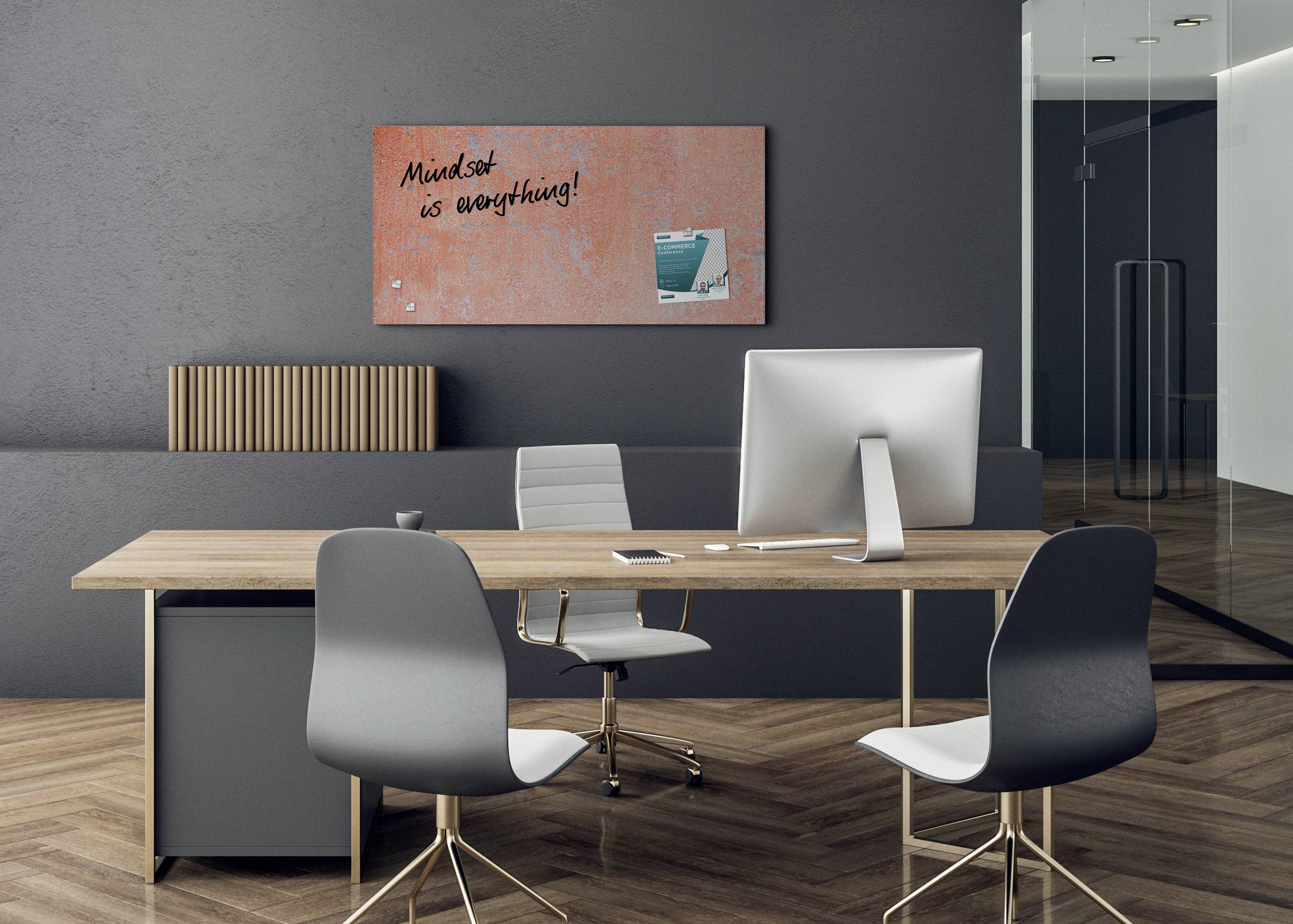 Sigel Glas-Magnetboard Design Red Wall matt (B x H) 910 mm x 460 mm Koralle GL289-2