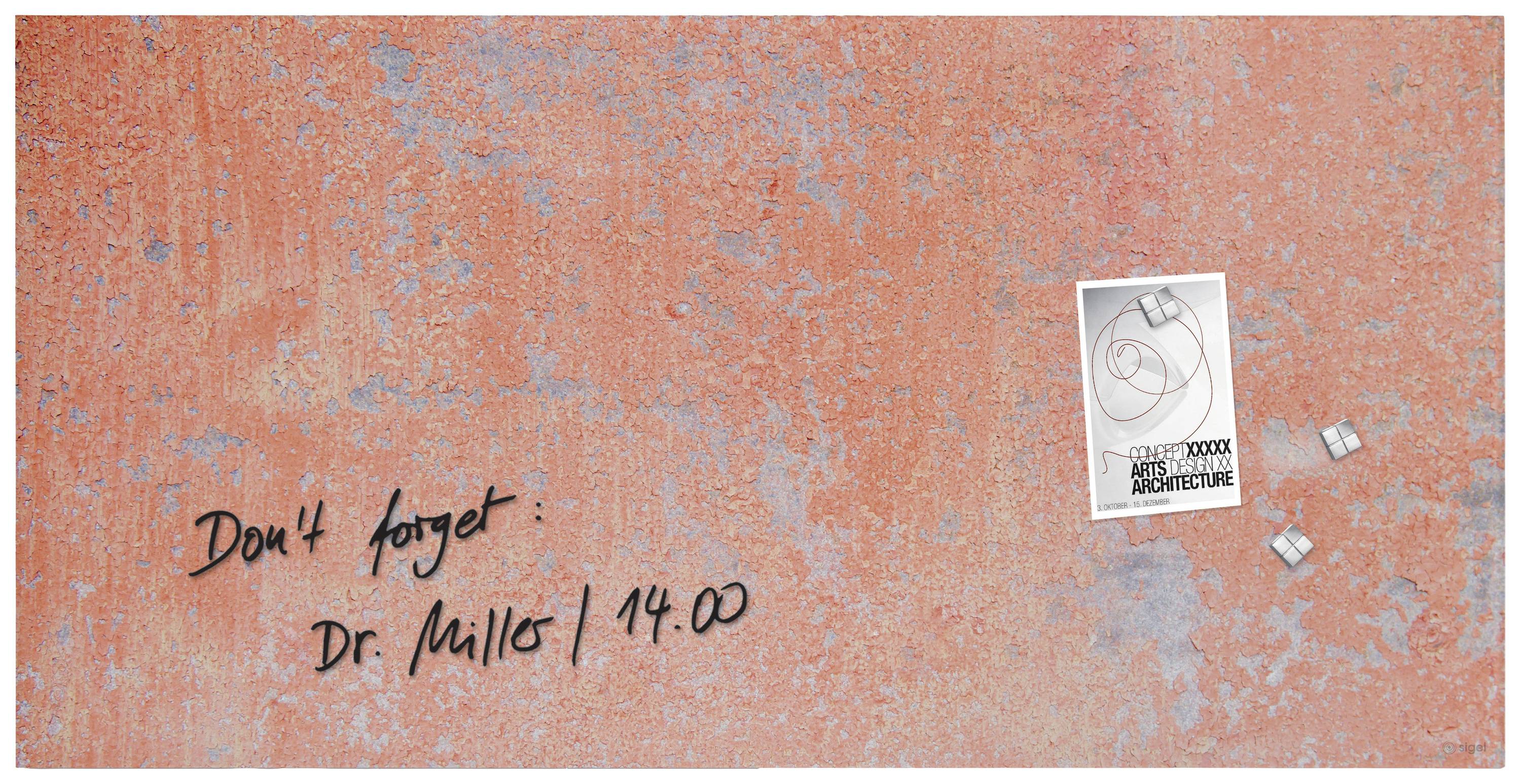 Sigel Glas-Magnetboard Design Red Wall matt (B x H) 910 mm x 460 mm Koralle GL289-0