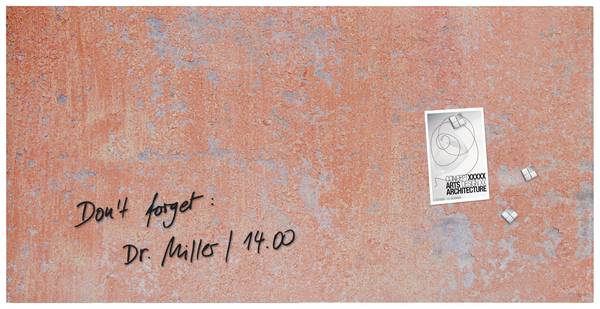 Sigel Glas-Magnetboard Design Red Wall matt (B x H) 910 mm x 460 mm Koralle GL289