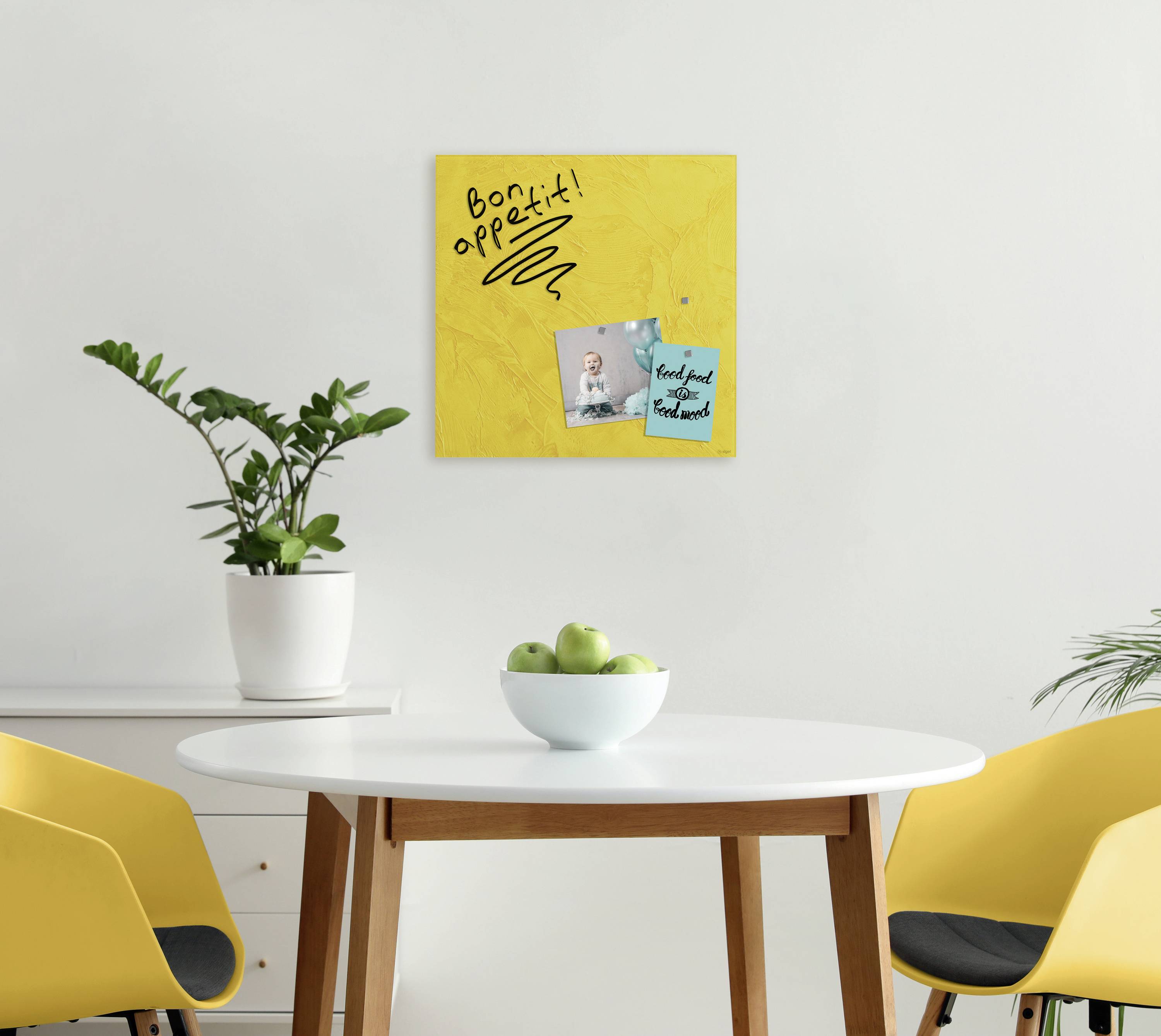 Sigel Glas-Magnetboard Design Yellow Structure matt (B x H) 480 mm x 480 mm Gelb GL293-3