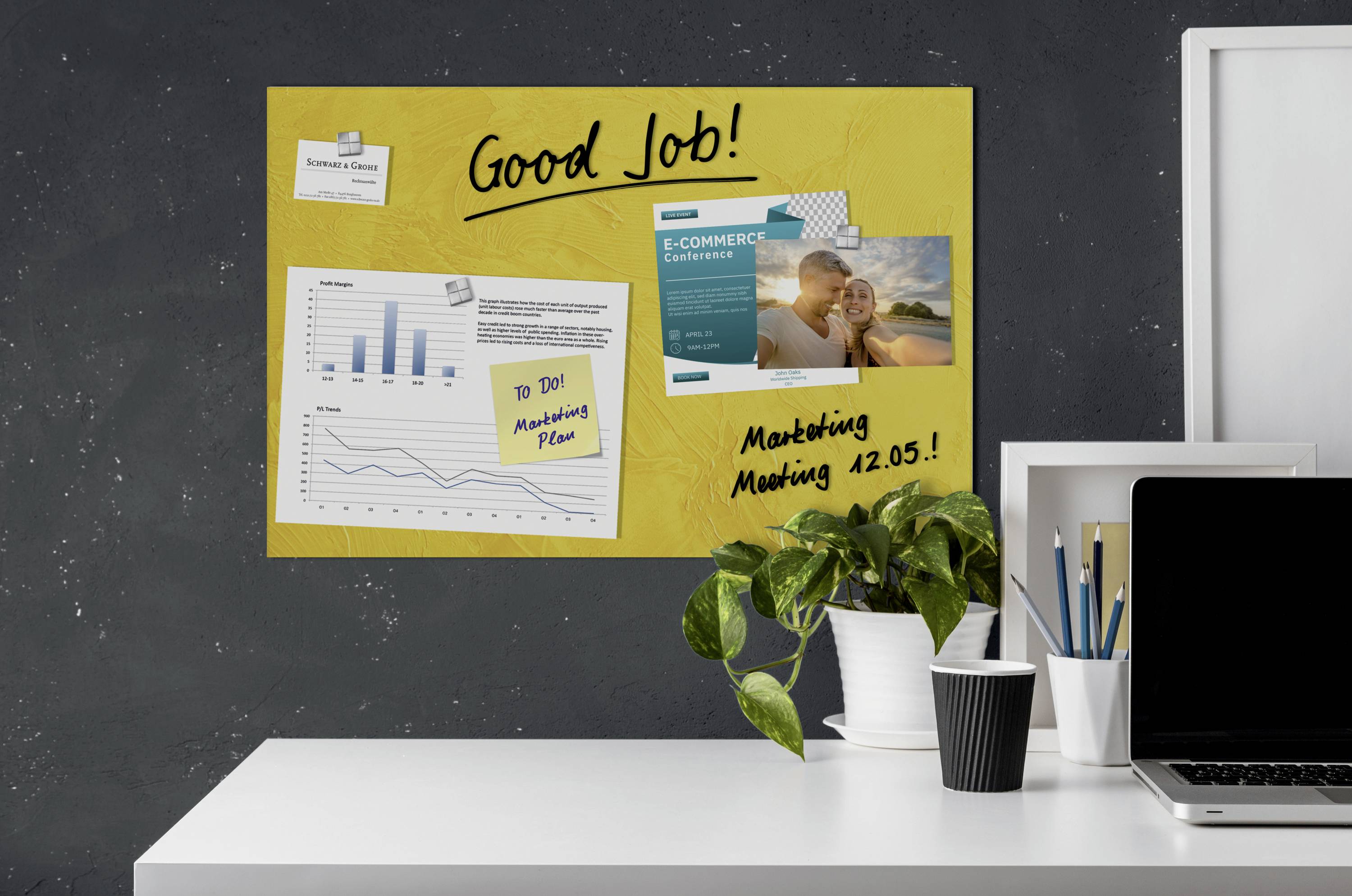 Sigel Glas-Magnetboard Design Yellow Structure matt (B x H) 600 mm x 400 mm Gelb GL393-3
