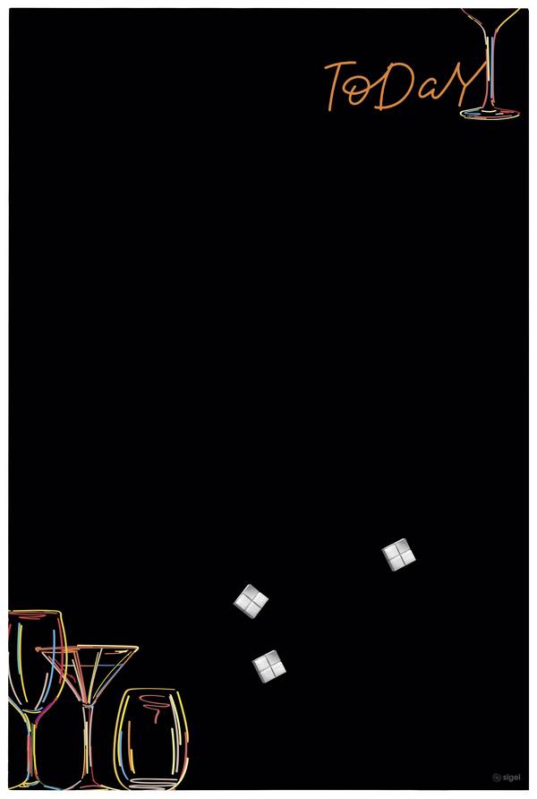 Sigel Glas-Magnetboard Design Drinks matt (B x H) 400 mm x 600 mm Schwarz, Orange GL396