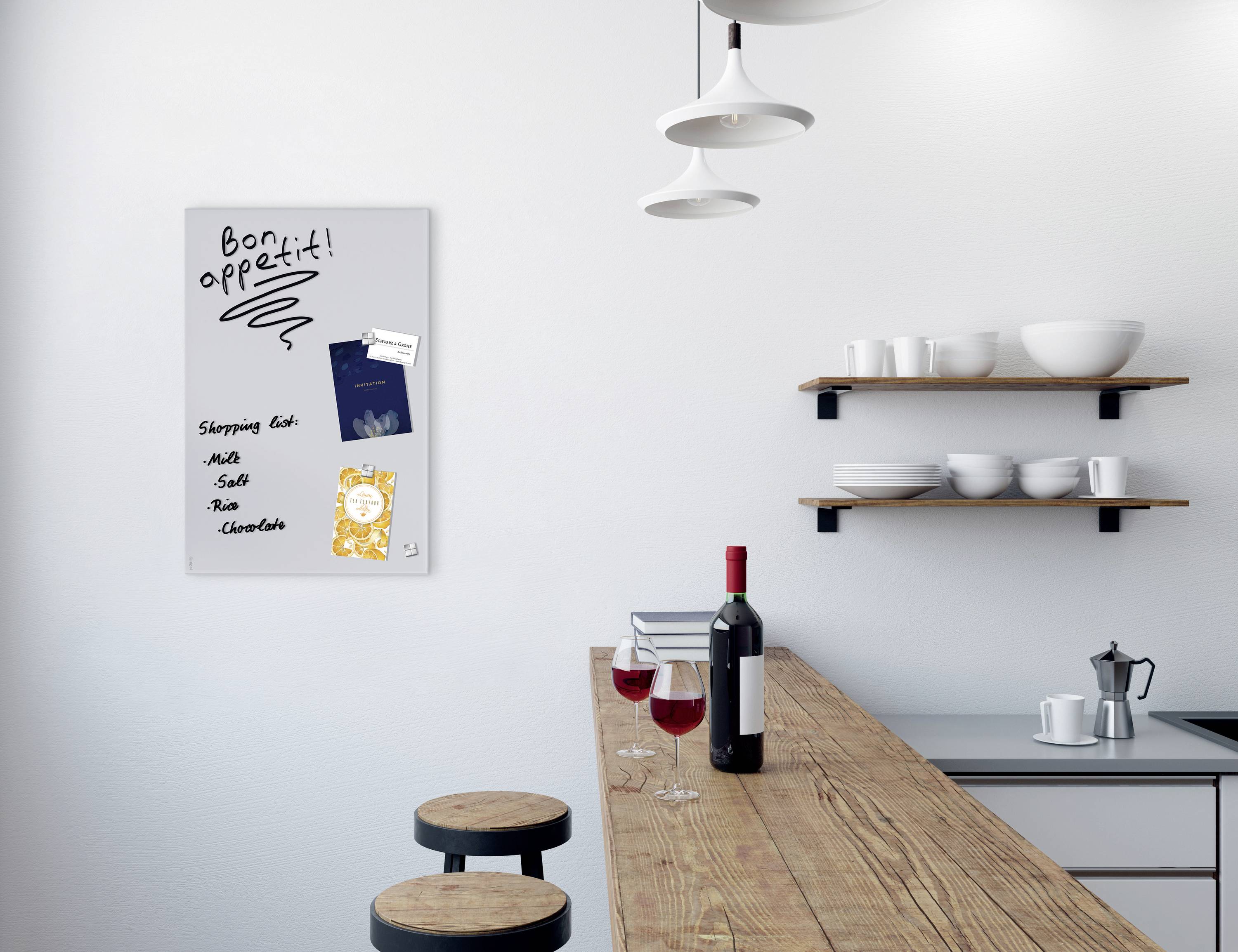 Sigel Glas-Magnetboard Artverum (B x H) 600 mm x 400 mm Hellgrau GL516-5