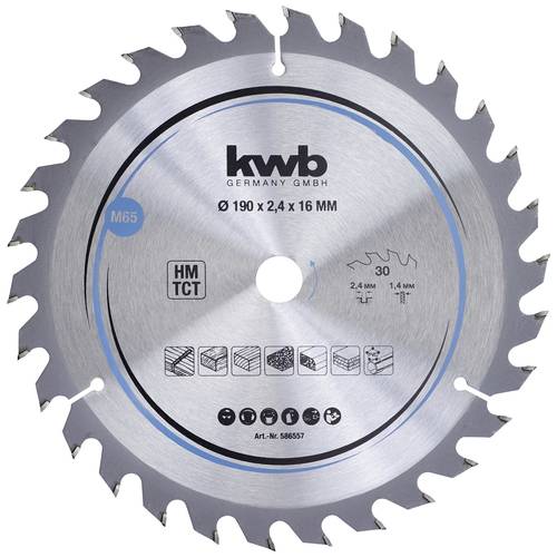 Thumbnail - kwb 586557 Hartmetall Kreissägeblatt 190 x 16 mm 1 St.