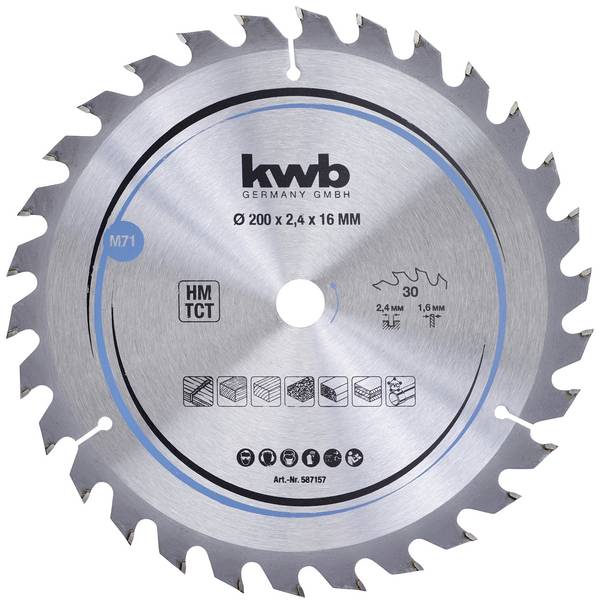 kwb  587157 Hartmetall Kreissägeblatt 200 x 16 mm  1 St.