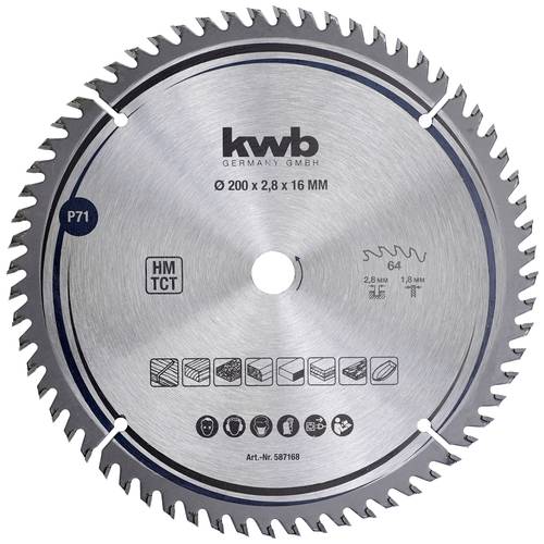 kwb 587168 Hartmetall Kreissägeblatt 200 x 16 mm 1 St.