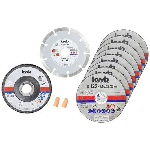 kwb 712042 Trennscheiben-Set 125 mm 10 St. Edelstahl, Stein, Stahl