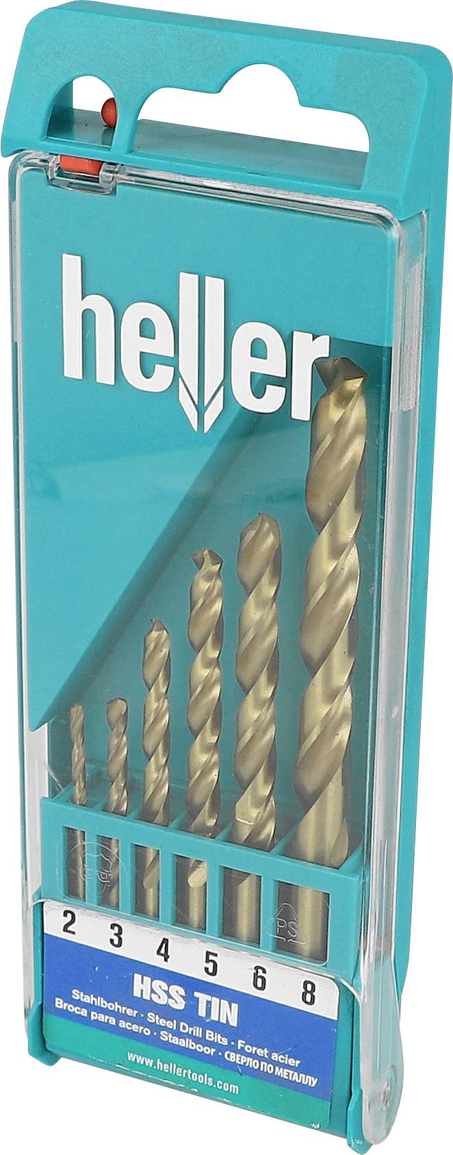 Heller 29350 1 HSS TiN Metall-Spiralbohrer-Set 6teilig titanbeschichtet DIN 338 6 St.