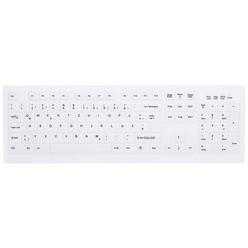Thumbnail - Active Key AK-C8100F-FUS-W/GE Kabellos Hygiene-Tastatur Deutsch, QWERTZ Weiß