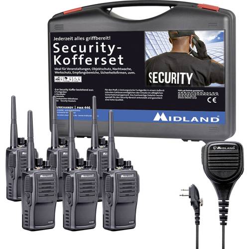 Midland G15 Pro NC PMR 6er Security inkl. MA 25-M C1127.S5 PMR-Handfunkgerät 6er Set