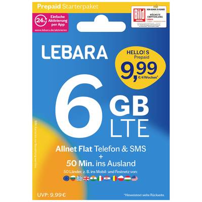 Lebara Hello! S Prepaid Prepaid-Karte ohne Vertragsbindung
