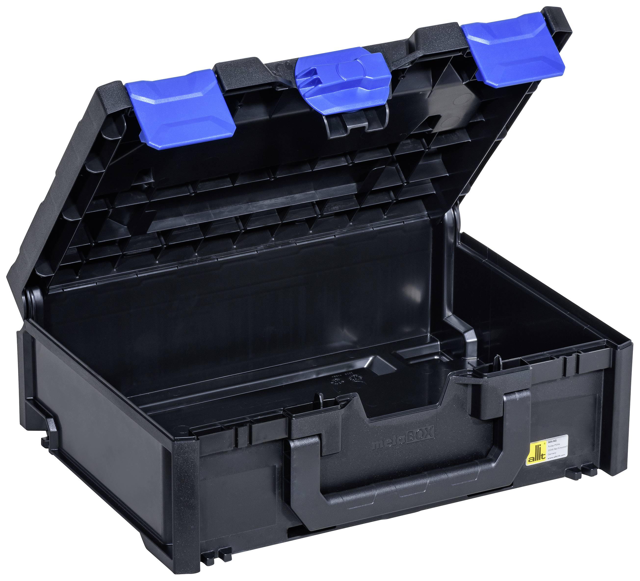 allit Aufbewahrungsbox EuroPlus MetaBox 145, schwarz/blau aus ABS-Kunststoff, sicheres Kopplungssyst