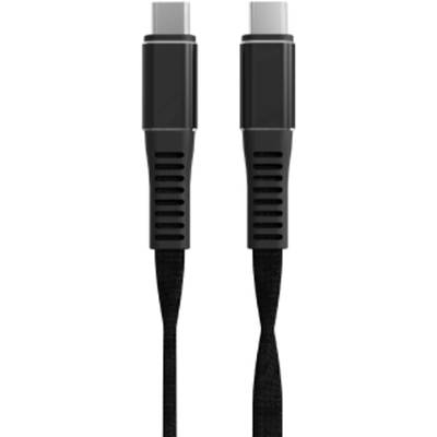 Zwei schwarze USB-C-Kabel nebeneinander mit flexibler Ummantelung.