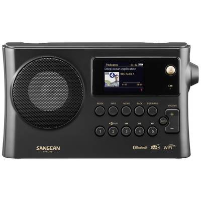 Sangean WFR-28BT Internet Tischradio DAB+, FM DAB+, WLAN, Bluetooth®, AUX, Internetradio Akku-Ladefunktion, Spotify Sch