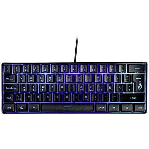 Surefire Gaming KingPin X1 Kabelgebunden, USB Gaming-Tastatur Deutsch, QWERTZ Schwarz Beleuchtet, Multimediatasten