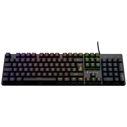 Surefire Gaming KingPin M2 Kabelgebunden, USB Gaming-Tastatur Deutsch, QWERTZ Schwarz Beleuchtet, Multimediatasten