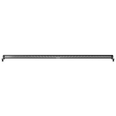 Eine schlanke schwarze Soundbar mit Montagehalterungen an beiden Enden. Ideal zur platzsparenden Platzierung unter einem Fernsehgerät.