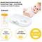 'Babywaage mit LCD-Display, Bluetooth-Kompatibilität, Hold-Funktion, ideal für Gewichtskontrolle. Zufriedenes Baby lächelt.'