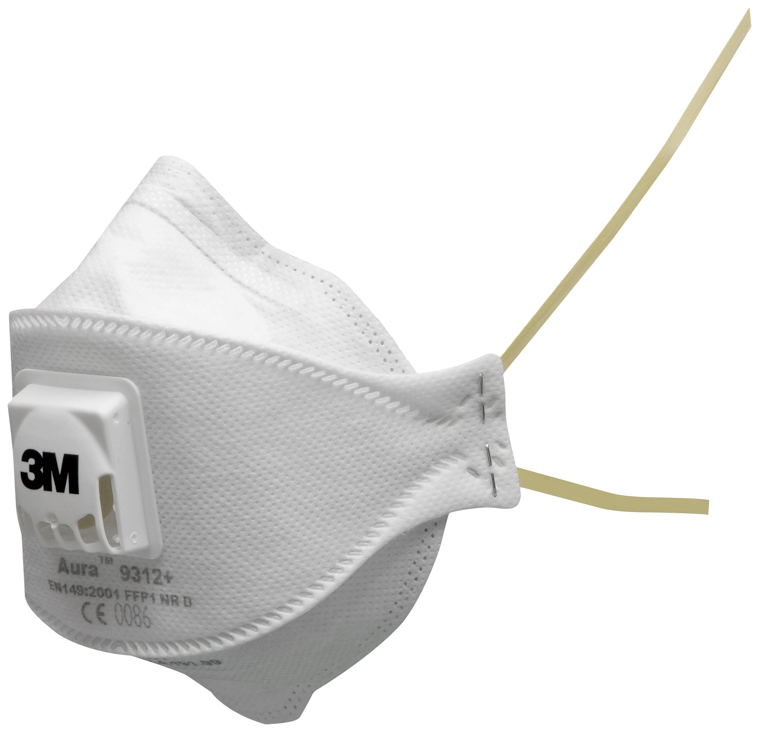 3M Aura™ 9312+ 9312+ Feinstaubmaske mit Ventil FFP1 D 10 St. EN 149:2001, EN 149:2009 DIN 149:2001, DIN 149:2009-0