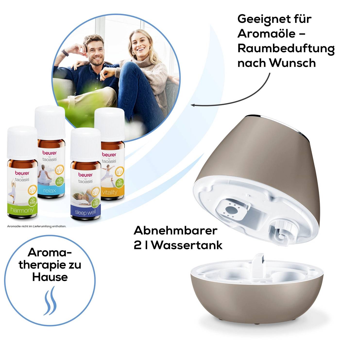 Beurer LB 37 - Aromatherapie-Zerstäuber / Luftbefeuchter - Tisch - Toffee-3