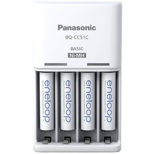Panasonic Basic BQ-CC51 + 4x eneloop AAA Steckerladergerät NiMH Micro (AAA), Mignon (AA)