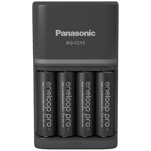 Panasonic Smart & Quick BQ-CC55 +4x eneloop Pro AA Akkupack-Ladegerät NiMH Micro (AAA), Mignon (AA)