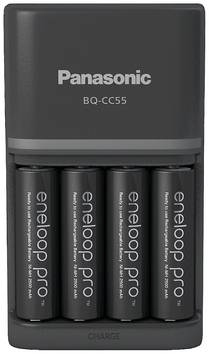 Panasonic Smart & Quick BQ-CC55 +4x eneloop Pro AA Akkupack-Ladegerät NiMH Micro (AAA), Mignon (AA)