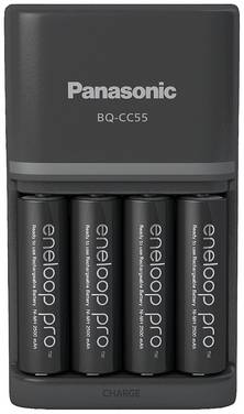 Panasonic Smart & Quick BQ-CC55 +4x eneloop Pro AA Akkupack-Ladegerät NiMH Micro (AAA), Mignon (AA)