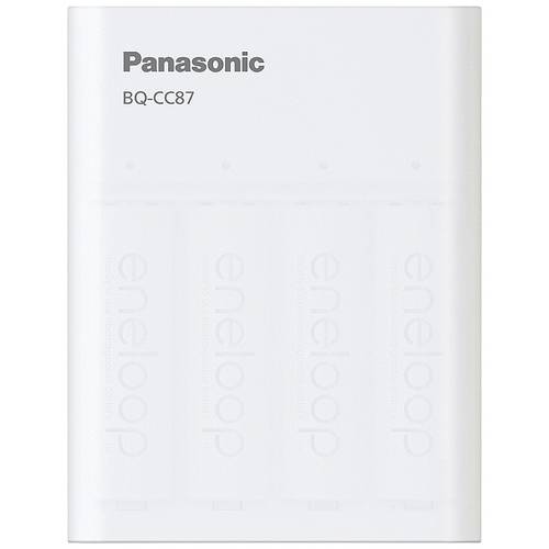 Panasonic BQ-CC87 +4x eneloop AA Rundzellen-Ladegerät NiMH Micro (AAA), Mignon (AA)